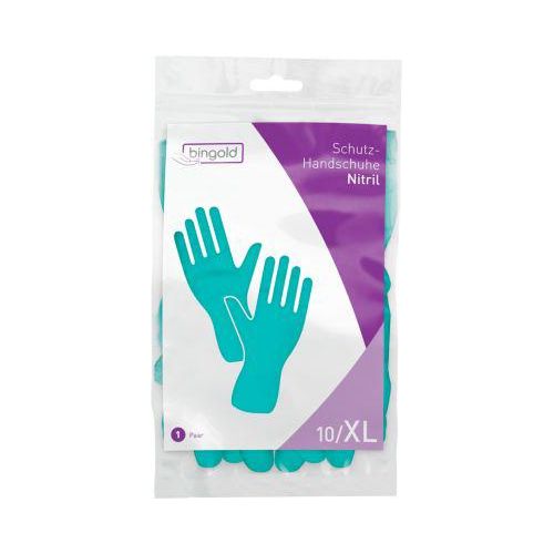 BINGOLD Schutzhandschuhe Nitril, grün XLSchutzhandschuhe BINGOLD, Mehrweg, latex- und puderfrei, Nitril, grün, Größe XL, 1 Paar
