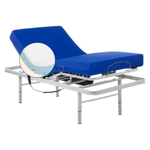 Pflegebett-Set 90x200 cm, 5-fach verstellbar, wasserdichte Matratze