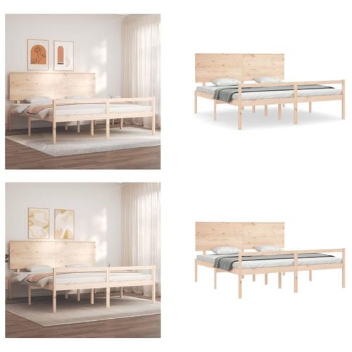 vidaXL Seniorenbett mit Kopfteil 200x200 cm Massivholz - Seniorenbett - Seniorenbetten - Bett Für Senioren - Betten Für Senioren