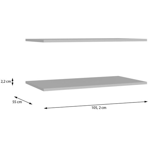 Einlegeboden FORTE "Bohol", grau, B:105,2cm H:2,2cm T:55cm, Holzwerkstoff, Einlegeböden, Einlegeboden, 2er Set Einlegeböden, B/H/T 1052/2,2/55 cm
