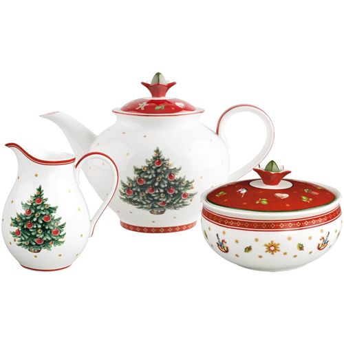Teekanne VILLEROY & BOCH "Kaffeezubehör-Set Toy's Delight 3er Set bunt", bunt, B:2cm H:2cm, Kannen, Mikrowellengeeignet