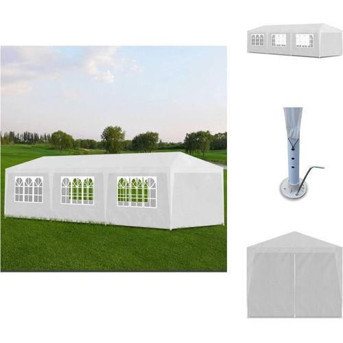 vidaXL Partyzelt 3x9 m Weiß - Pavillons & Partyzelte