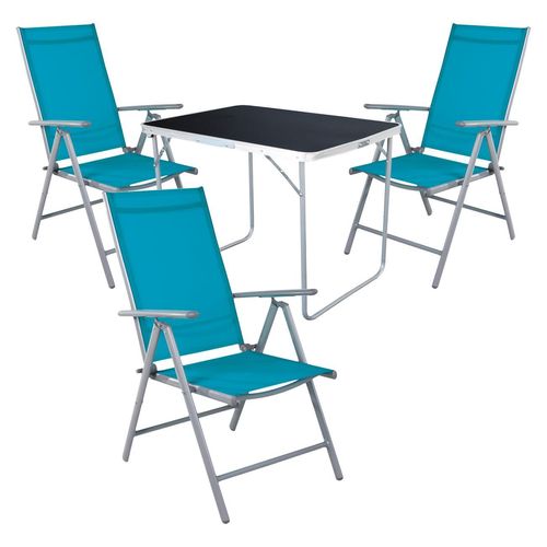 4-tlg Camping Set Gartenmöbel Campingtisch + 3 Campingstuhl Klappstuhl