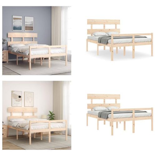 vidaXL Seniorenbett mit Kopfteil Massivholz - Seniorenbett - Seniorenbetten - Bett Für Senioren - Betten Für Senioren