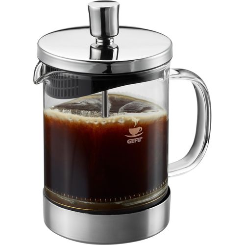 Kaffeebereiter GEFU "Diego", silber (silberfarben), 0,6 l, Kaffeemaschinen, Kaffeebereiter, aus Borosilikatglas
