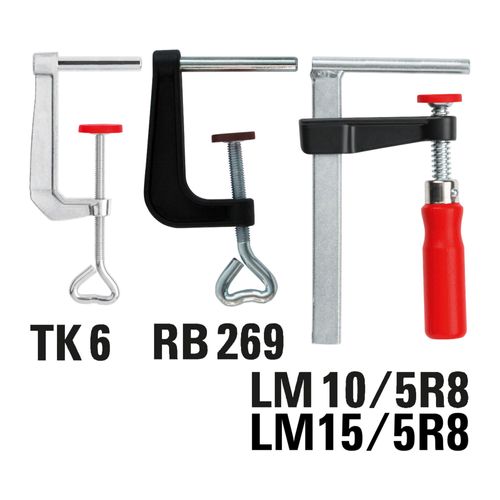 Bessey LM10/5R8 Tischklemme aus Stahl mit Spannweite von 100 mm und Ausladung von 50 mm (Ratschengriff))