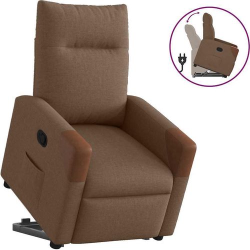Relaxsessel mit Aufstehhilfe Braun Stoff