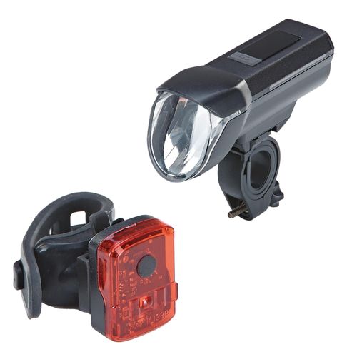 Fahrradbeleuchtung PROPHETE "LED Akku Beleuchtungsset 100 Lux", schwarz, Fahrradlampen