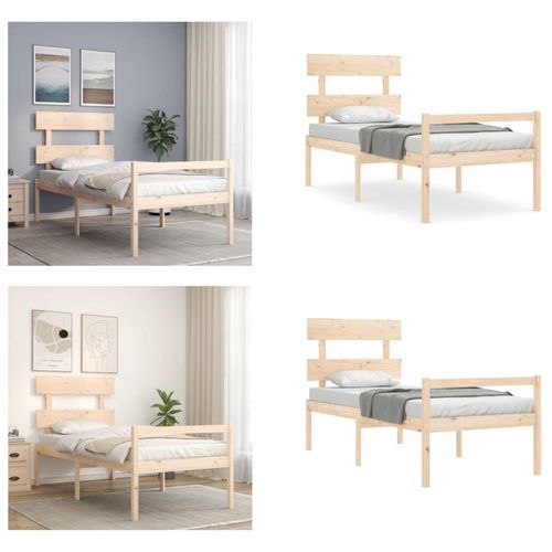 vidaXL Seniorenbett mit Kopfteil Massivholz - Seniorenbett - Seniorenbetten - Bett Für Senioren - Betten Für Senioren