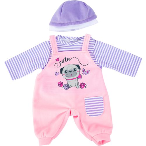 Puppenkleidung BAYER "Latzhose Hund 46 cm", lila (lila, rosa), Puppenkleidung, Kinder