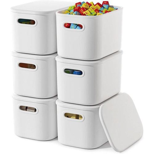 Famanu Stapelbare Aufbewahrungsboxen mit Deckeln - Organisation und Lagerung für Bastelbedarf und Snacks