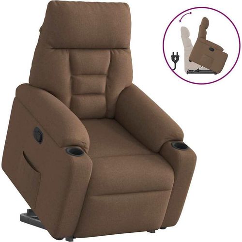 Relaxsessel mit Aufstehhilfe Braun Stoff
