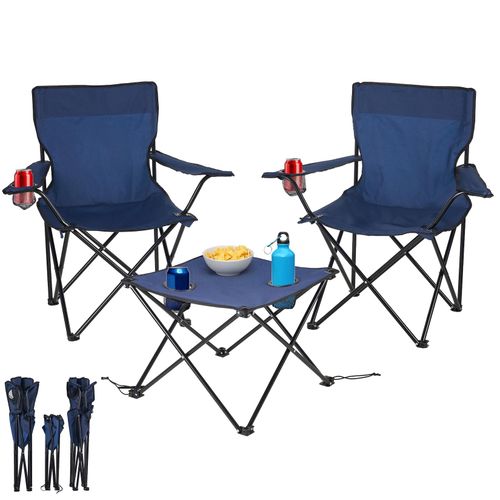 Ecosa 3-teiliges Campingmöbel Set mit 2 Klappstühlen und Campingtisch Faltbar Tragbar