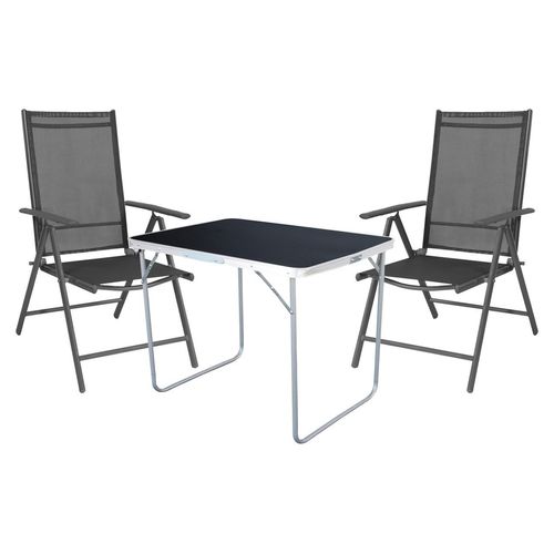 3-tlg Camping Set Gartenmöbel Campingtisch + 2 Campingstuhl Klappstuhl