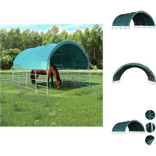 vidaXL Weidezelt PVC 3,7x3,7 m Grün - Pavillons & Partyzelte
