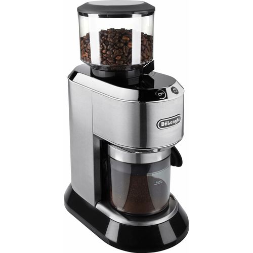 DE'LONGHI Kaffeemühle "Dedica KG520.M", silber (aluminium), B:15,4cm H:38,2cm T:24cm, Kaffeemühlen, inkl. Siebträgeradapter