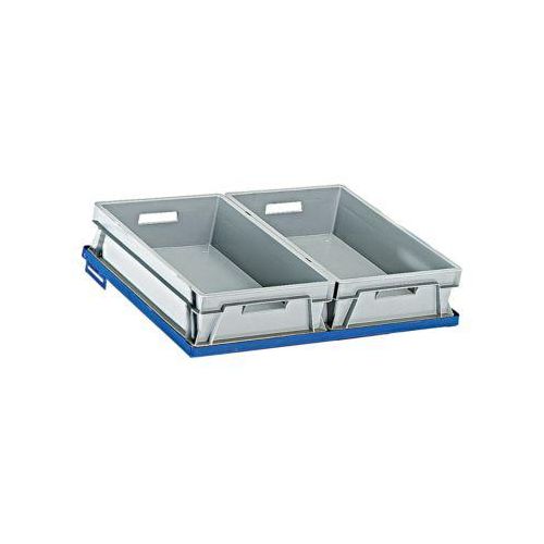 Einlegeboden Stahlrahmen für Kästen im Euromaß, B 620 x T 410 mm
