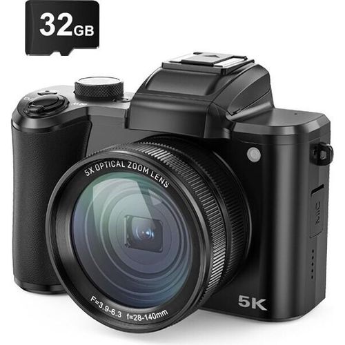 INF 5K Digitalkamera mit Frontkamera und Rückkamera, Autofokus, Anti-Shake