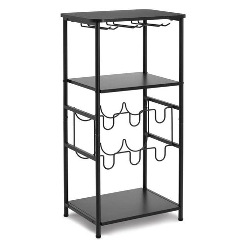 Weinregal ZELLER PRESENT "Weinregal", schwarz, B:40cm H:80,5cm T:30cm, Stahl, Regale, Weinregal, mit Platz für bis zu 6 Weinflaschen