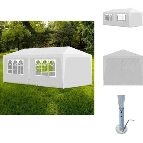 vidaXL Partyzelt 3x6 m Weiß - Pavillons & Partyzelte