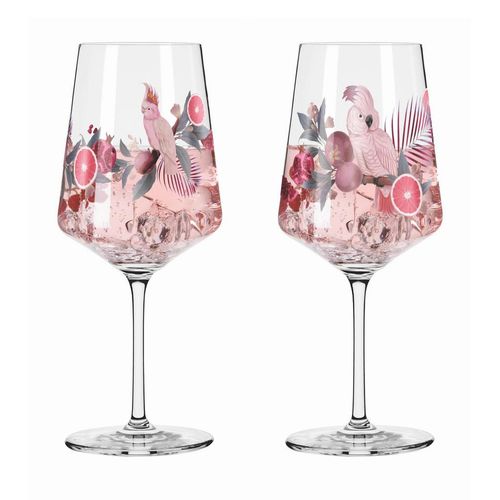 Ritzenhoff Spritzerglas, Grau, Rosa, Glas, 2-teilig, 544 ml, 9.3x22.5x9.3 cm, Fsc, Made in Germany, Essen & Trinken, Gläser, Weingläser, Weißweingläser