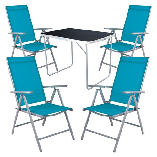5-tlg Camping Set Gartenmöbel Campingtisch + 4 Campingstuhl Klappstuhl