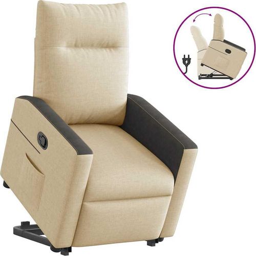 Relaxsessel mit Aufstehhilfe Creme Stoff