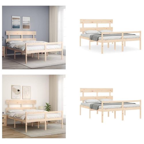vidaXL Seniorenbett mit Kopfteil 160x200 cm Massivholz - Seniorenbett - Seniorenbetten - Bett Für Senioren - Betten Für Senioren