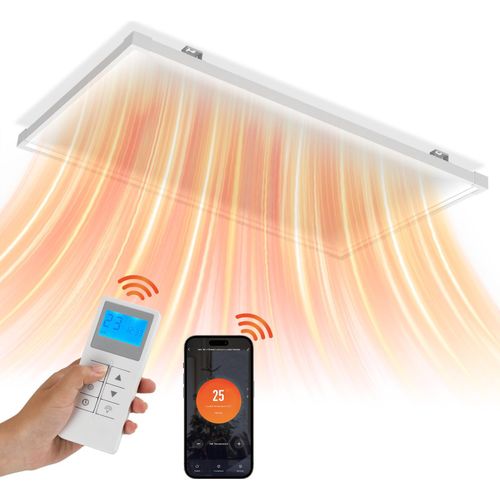 Jayseuw Infrarotheizung, Infrarot Heizung mit WiFi App-Steuerung, Erkennung Offener Fenster, Infrarotheizung mit Thermostat, Infrarot-Deckenheizung 770W