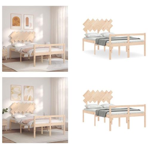 vidaXL Seniorenbett mit Kopfteil 120x200 cm Massivholz - Seniorenbett - Seniorenbetten - Bett Für Senioren - Betten Für Senioren