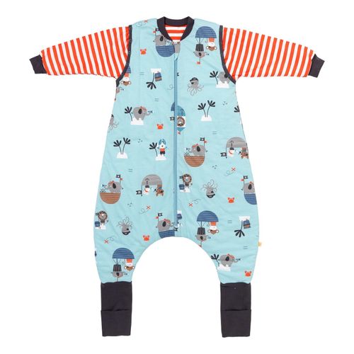Babyschlafsack SCHLUMMERSACK "Schlafsack mit Füßen 3.5 Tog" Gr. 90, blau (pirat), Schlafsäcke, Baby, L: 90cm, Obermaterial: 100% Baumwolle CO., L:90cm