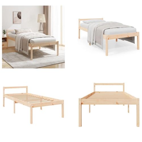 vidaXL Seniorenbett 90x190 cm Massivholz Kiefer - Seniorenbett - Seniorenbetten - Bett Senioren - Betten Senioren