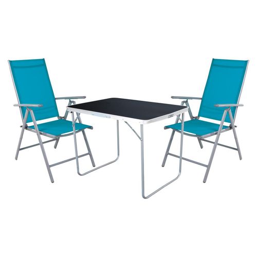 3-tlg Camping Set Gartenmöbel Campingtisch + 2 Campingstuhl Klappstuhl