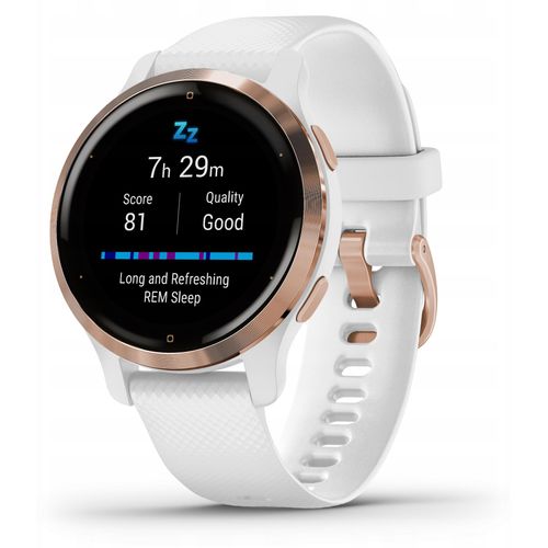 Sportuhr Garmin Venu 2S Weiß-GPS AMOLED 25 Modi 10 Tage Akku 010-02429-13