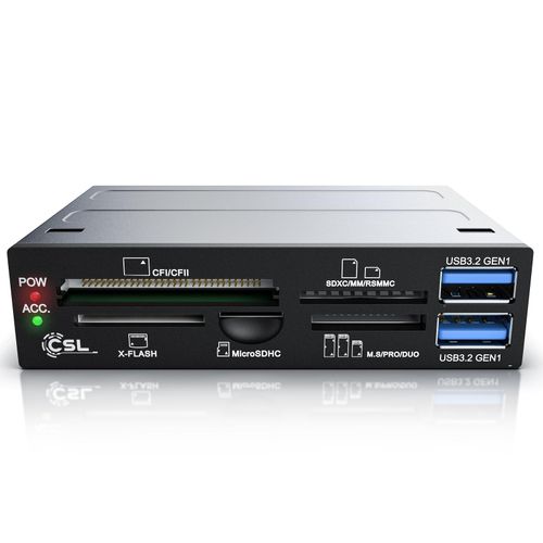 CSL 3,5 Multi-Frontpanel Cardreader mit USB 3.0 für SD/SDXC/microSD/microSDHC/M2/CF/MMC/MS/XD