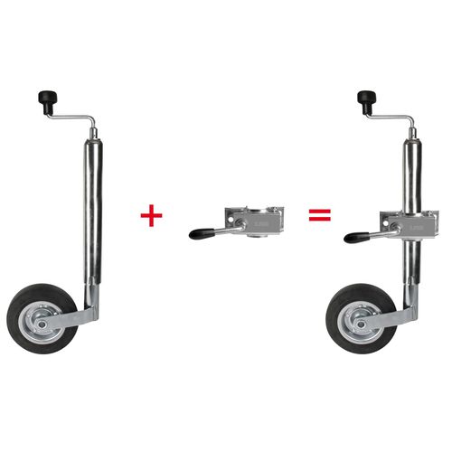 LAS AUTO UND CAMPINGZUBEHöR Stützrad mit Halter 48mm, vollgummirad 10617
