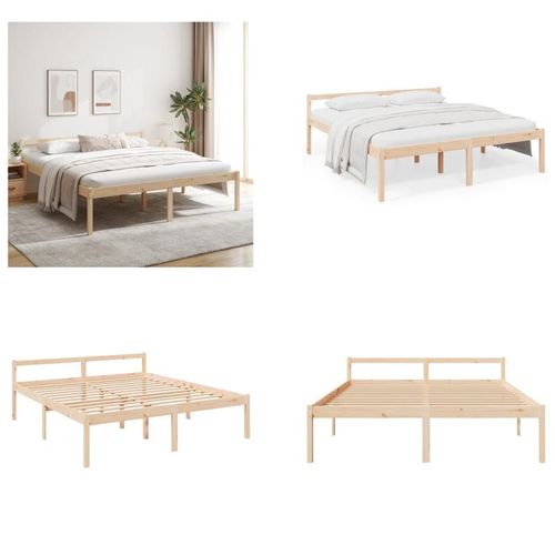 vidaXL Seniorenbett 200x200 cm Massivholz Kiefer - Seniorenbett - Seniorenbetten - Bett Senioren - Betten Senioren
