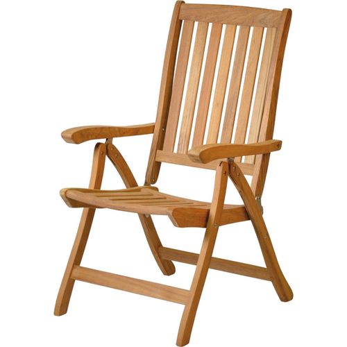 Teak Hochlehner Pisa mit extra langer Rückenlehne Teakholz Gartenstuhl verstellbar wetterfester Recliner