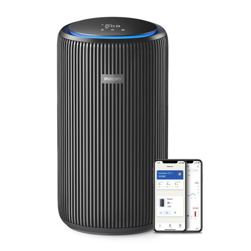Luftreiniger PHILIPS "AC4221/11 PureProtect Pro 4200 Series, Luftreinigungsrate 600 m³/h", grau (nachtgrau), B:28,5cm H:52cm T:28,5cm, Luftreiniger, Luftreiniger, 4-Schichten-HEPA-Filtersystem, leise