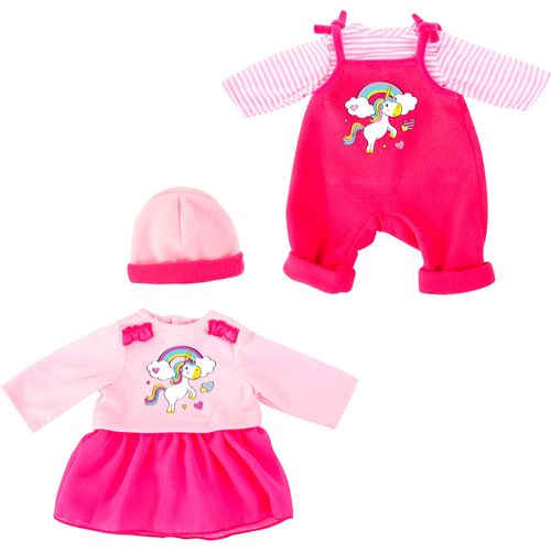 Puppenkleidung BAYER "Latzhose/Kleid 38 cm", pink (pink, rosa), Puppenkleidung, Kinder
