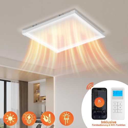 Jayseuw Infrarotheizung 360W, Infrarot Heizung mit WiFi App-Steuerung, Erkennung Offener Fenster, Infrarotheizung mit Thermostat, Infrarot-Deckenheizung